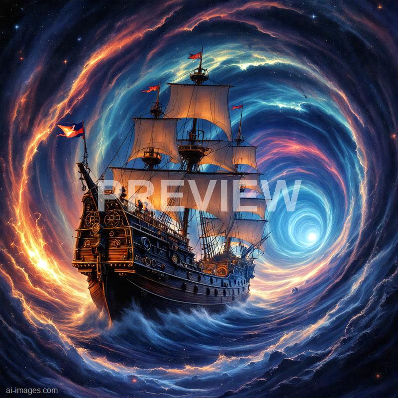 13148 - a-wooden-pirate-ship-sailing-through-a-vortex-of-worm_250705015049_00001
